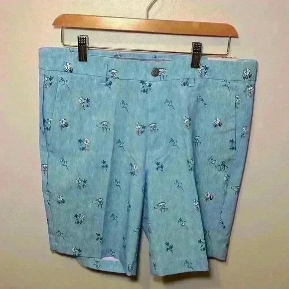 Original Penguin Bermuda Shorts Elastic Waistband Anti Slip Grip NWT Men Size 32 - Picture 4 of 13
